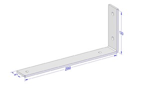 Industriële plankdrager 300mm type 5 - mat wit