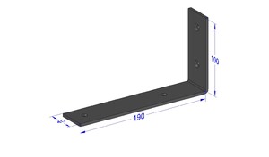 Industriële plankdrager 200mm type 5 - mat zwart