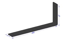 Industriële plankdrager 300mm type 5 - mat zwart